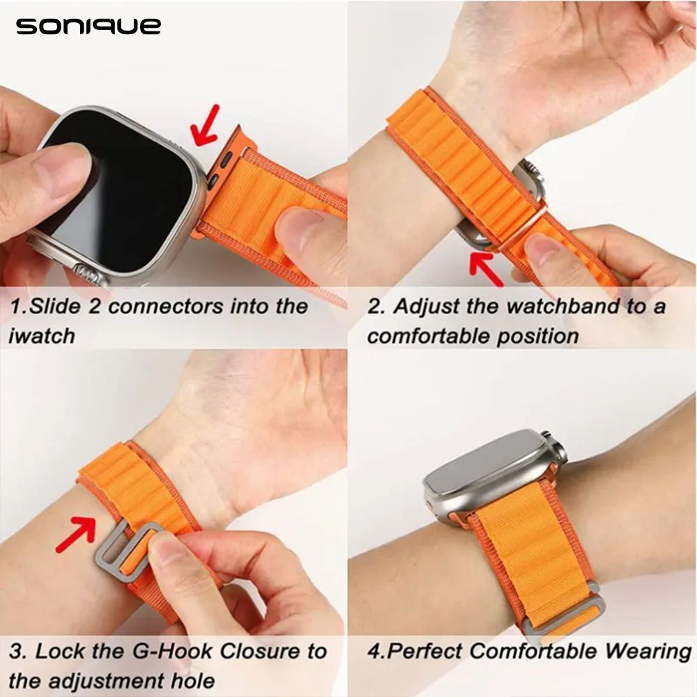 Λουράκι Nylon Alpine Loop Band Sonique για Apple Watch (42/44/45/46/49MM) Γκρι