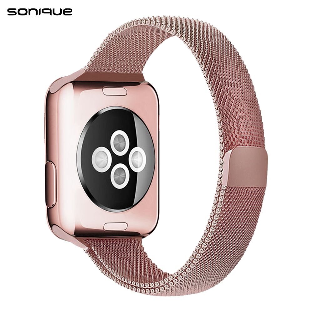 Λουράκι Stainless Steel Milanese Slim Sonique για Apple Watch (38/40/41MM) Ροζ Χρυσό