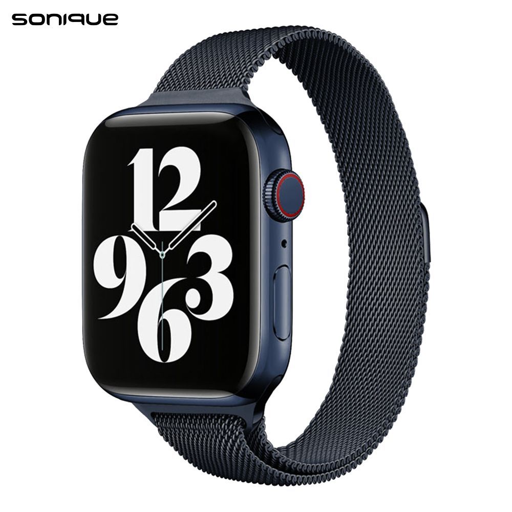 Λουράκι Stainless Steel Milanese Slim Sonique για Apple Watch (38/40/41MM) Μπλε Γκρι