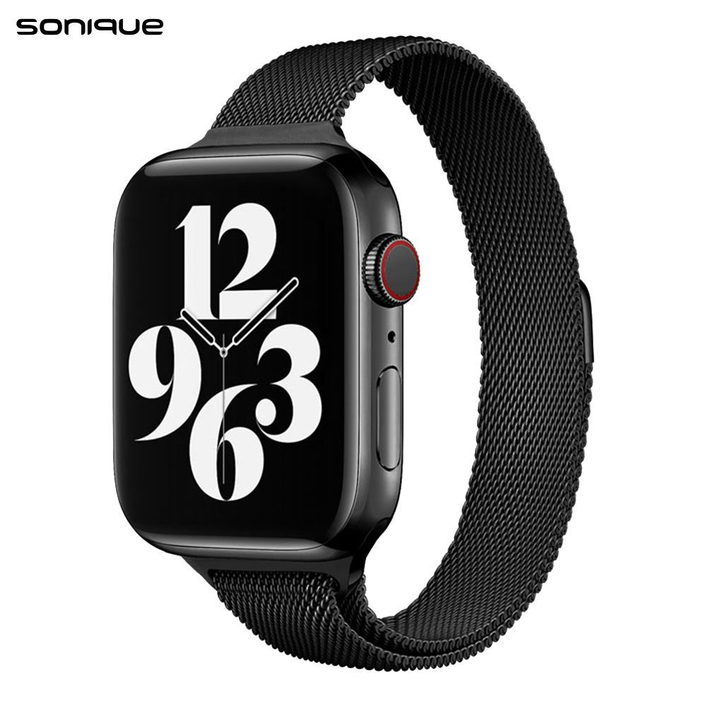 Λουράκι Stainless Steel Milanese Slim Sonique για Apple Watch (42/44/45/49MM) Μαύρο