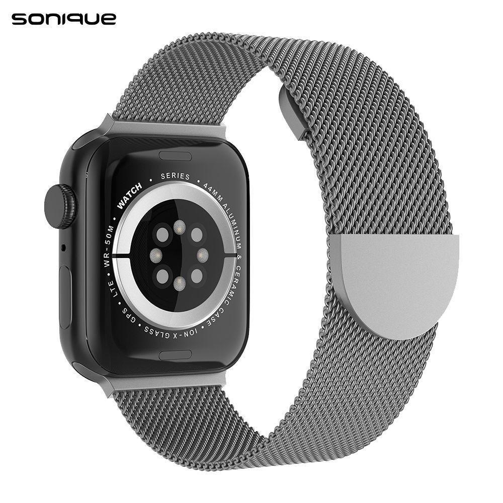 Λουράκι Stainless Steel Milanese Classic Sonique για Apple Watch (42/44/45/49MM) Σκούρο Γκρι