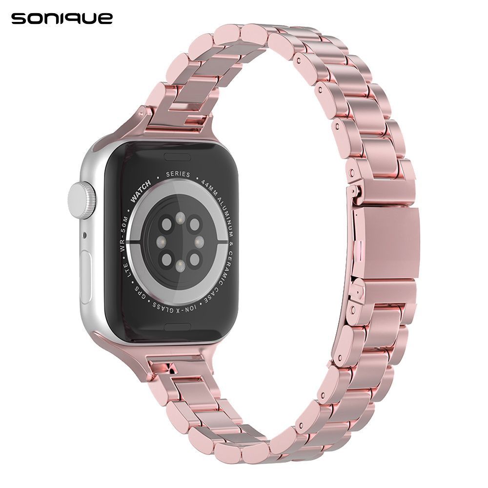 Λουράκι Stainless Steel Slim Bracelet Sonique Classic για Apple Watch (38/40/41MM) Ροζ Χρυσό
