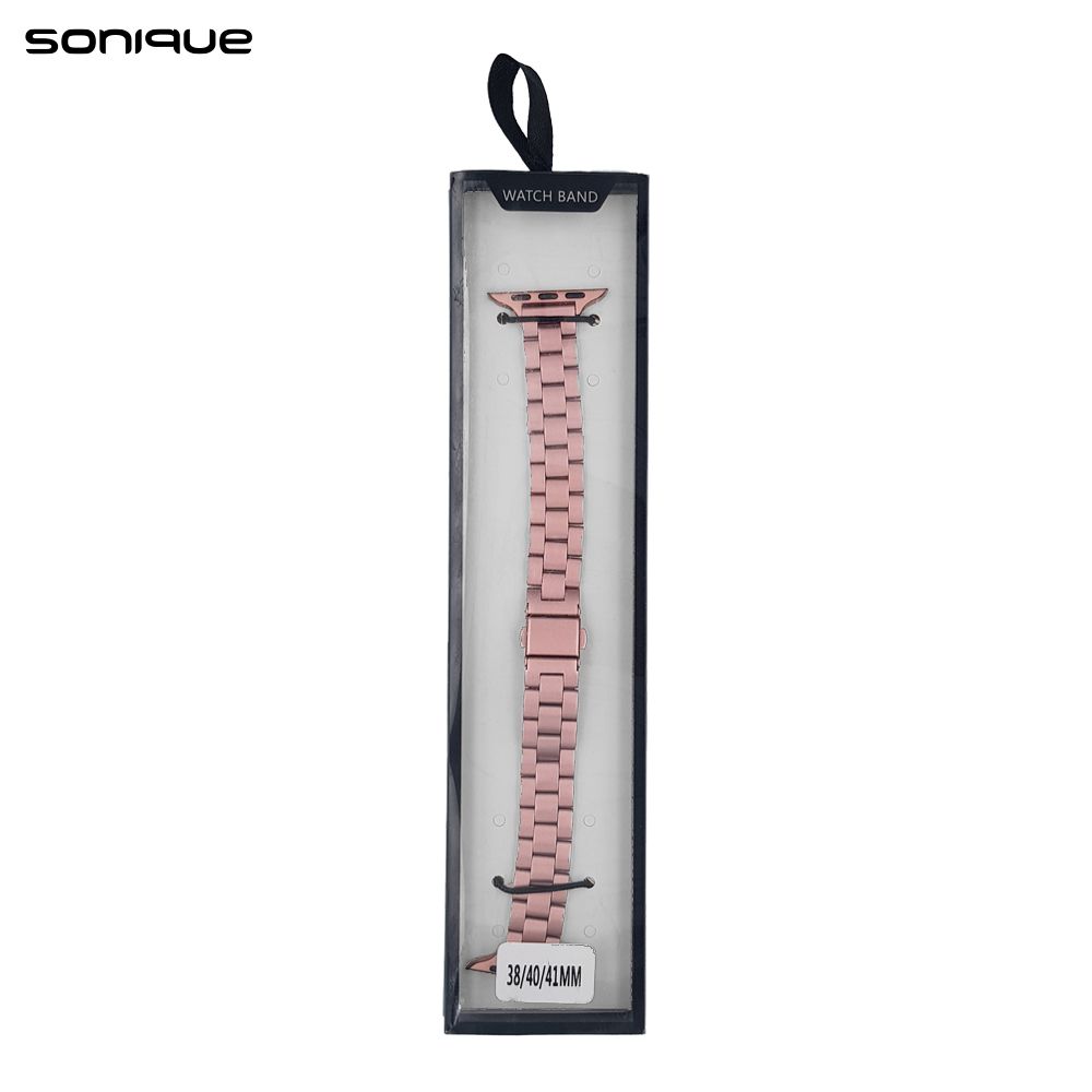 Λουράκι Stainless Steel Slim Bracelet Sonique Classic για Apple Watch (38/40/41MM) Ροζ Χρυσό