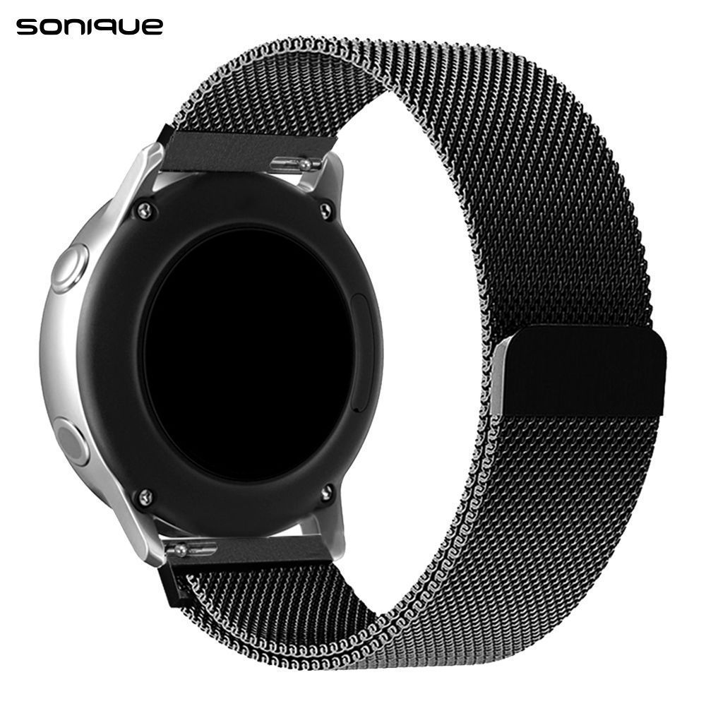 Λουράκι Milanese Dual Stainless Steel Sonique 22mm για Samsung, Huawei, Amazfit, Xiaomi, Honor Μαύρο