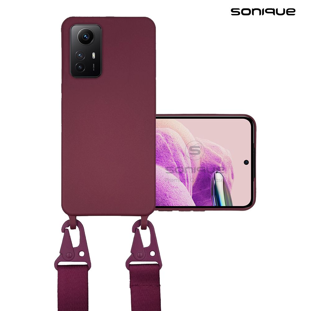 Θήκη Σιλικόνης με Strap CarryHang Sonique Xiaomi Redmi Note 12s Μπορντό