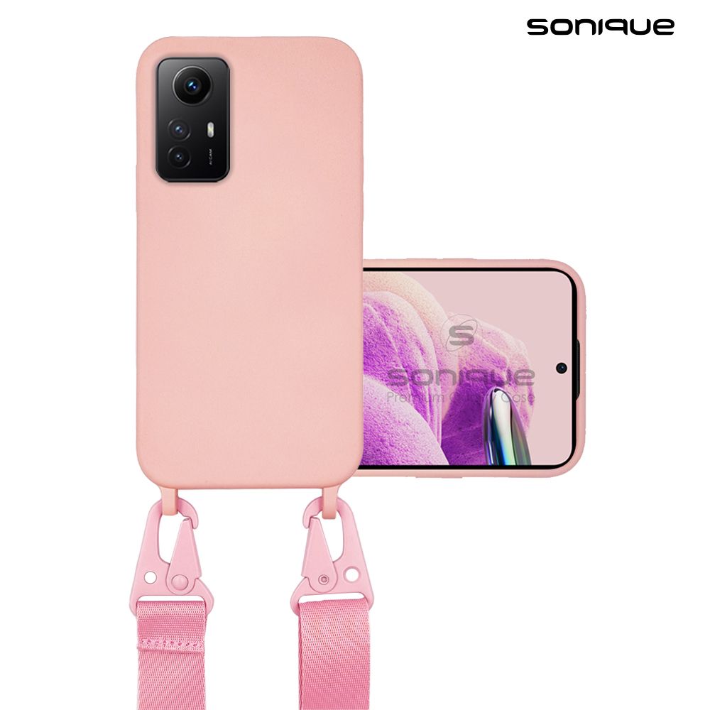 Θήκη Σιλικόνης με Strap CarryHang Sonique Xiaomi Redmi Note 12s Ροζ