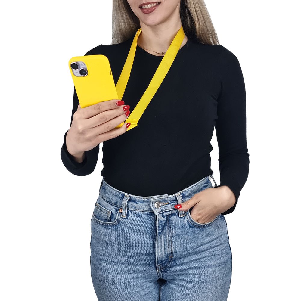 Θήκη Σιλικόνης με Strap CarryHang Sonique Xiaomi Redmi Note 13 5G Κίτρινο