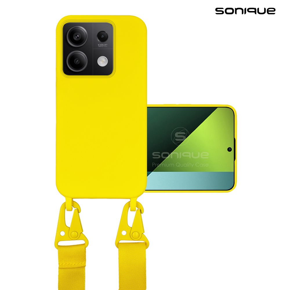 Θήκη Σιλικόνης με Strap CarryHang Sonique Xiaomi Redmi Note 13 5G Κίτρινο