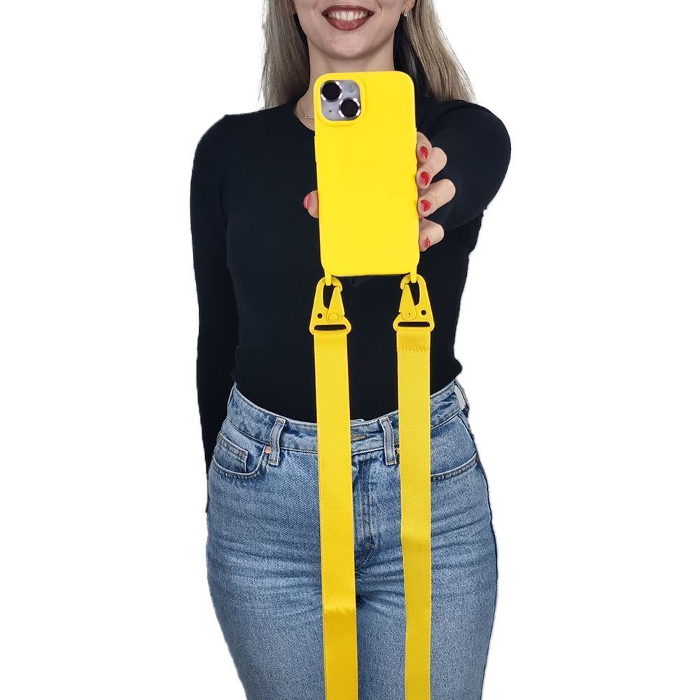 Θήκη Σιλικόνης με Strap CarryHang Sonique Xiaomi Redmi Note 13 5G Κίτρινο