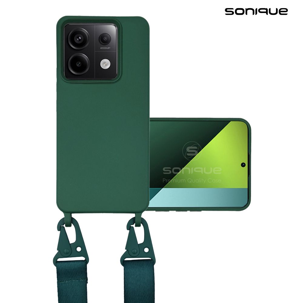 Θήκη Σιλικόνης με Strap CarryHang Sonique Xiaomi Redmi Note 13 Pro 5G / Poco X6 5G Πράσινο Σκούρο