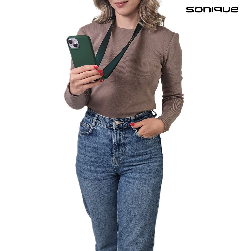 Θήκη Σιλικόνης με Strap CarryHang Sonique Xiaomi Redmi Note 13 Pro Plus 5G Πράσινο Σκούρο