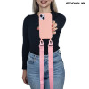 Θήκη Σιλικόνης με Strap CarryHang Sonique Apple iPhone 15 Ροζ