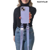 Θήκη Σιλικόνης με Strap CarryHang Sonique Apple iPhone 15 Plus Λιλά
