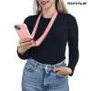 Θήκη Σιλικόνης με Strap CarryHang Sonique Apple iPhone 15 Plus Ροζ