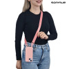 Θήκη Σιλικόνης με Strap CarryHang Sonique Apple iPhone 15 Plus Ροζ