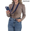 Θήκη Σιλικόνης με Strap CarryHang Sonique Apple iPhone 15 Pro Max Μπλε Σκούρο
