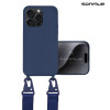Θήκη Σιλικόνης με Strap CarryHang Sonique Apple iPhone 15 Pro Max Μπλε Σκούρο
