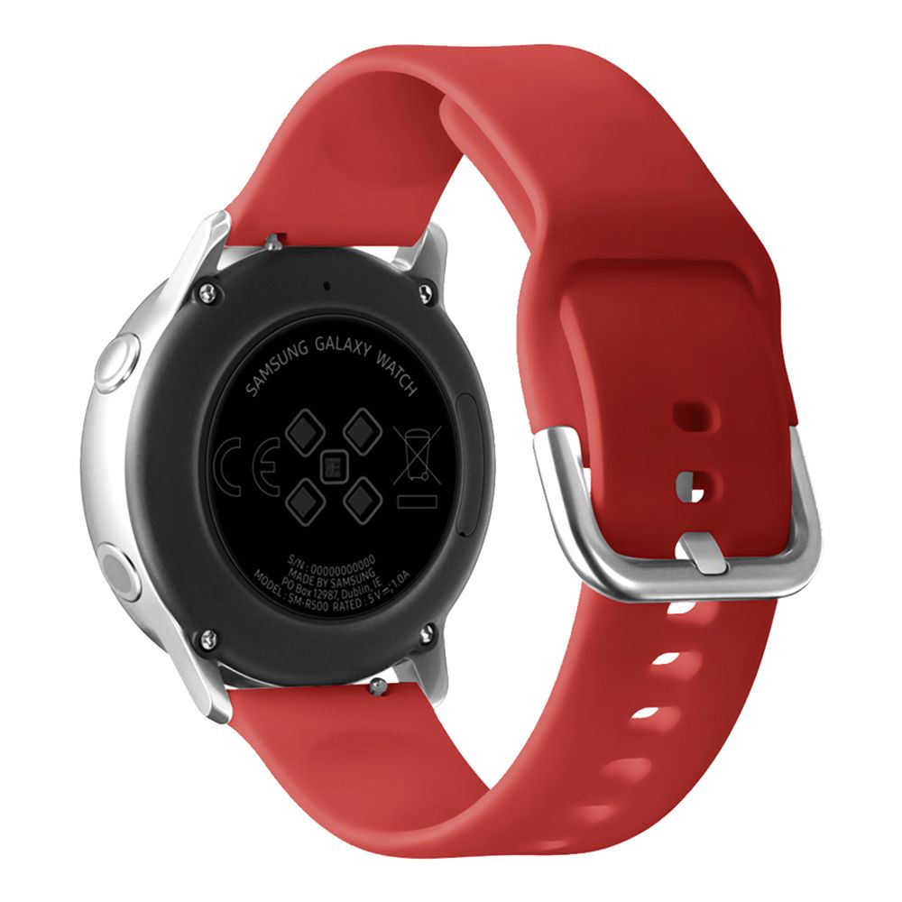 Λουράκι Σιλικόνης Universal Soft Band Sonique 20mm με Ασημί Κούμπωμα για Samsung, Huawei, Amazfit, Xiaomi, Honor Κόκκινο