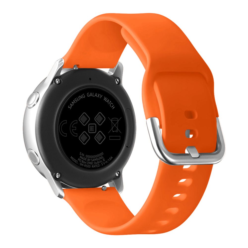Λουράκι Σιλικόνης Universal Soft Band Sonique 20mm με Ασημί Κούμπωμα για Samsung, Huawei, Amazfit, Xiaomi, Honor Πορτοκαλί