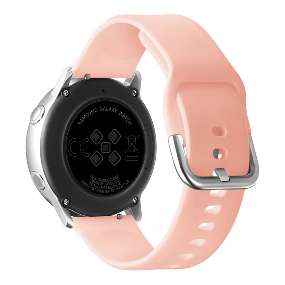 Λουράκι Σιλικόνης Universal Soft Band Sonique 20mm με Ασημί Κούμπωμα για Samsung, Huawei, Amazfit, Xiaomi, Honor Ροζ