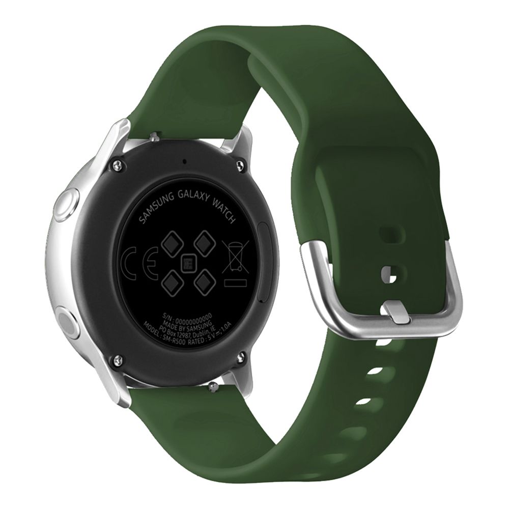 Λουράκι Σιλικόνης Universal Soft Band Sonique 20mm με Ασημί Κούμπωμα για Samsung, Huawei, Amazfit, Xiaomi, Honor Χακί