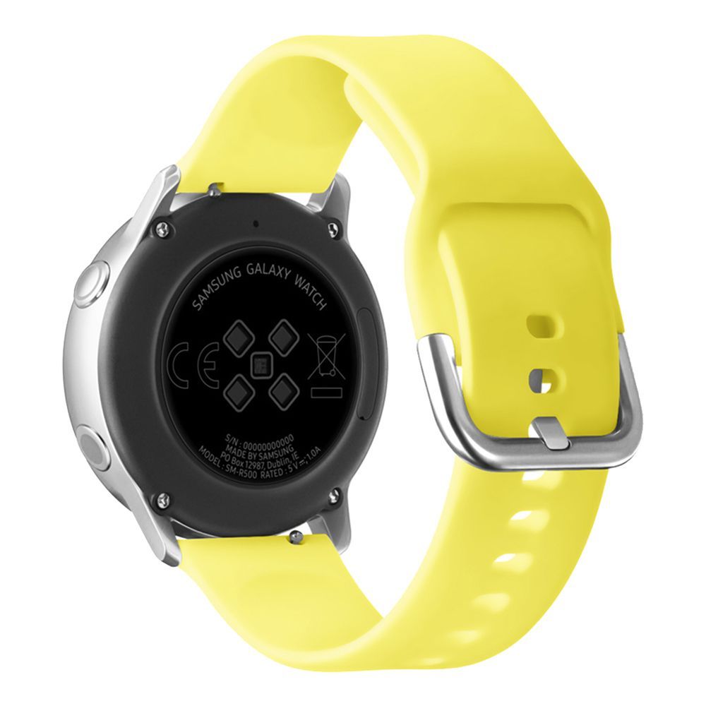 Λουράκι Σιλικόνης Universal Soft Band Sonique 22mm με Ασημί Κούμπωμα για Samsung, Huawei, Amazfit, Xiaomi, Honor Κίτρινο