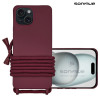 Θήκη Σιλικόνης με Κορδόνι CarryHang Sonique Apple iPhone 15 Μπορντό