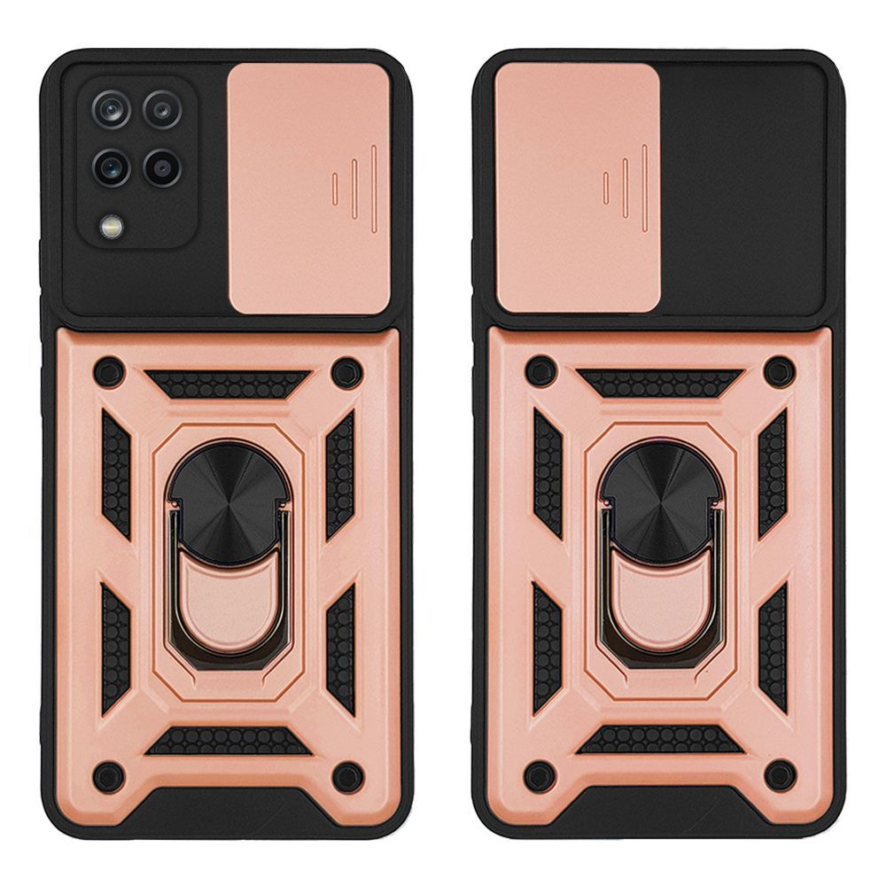 Θήκη Ring Armor CamPro Sonique για Samsung Galaxy A12 Ροζ Χρυσό