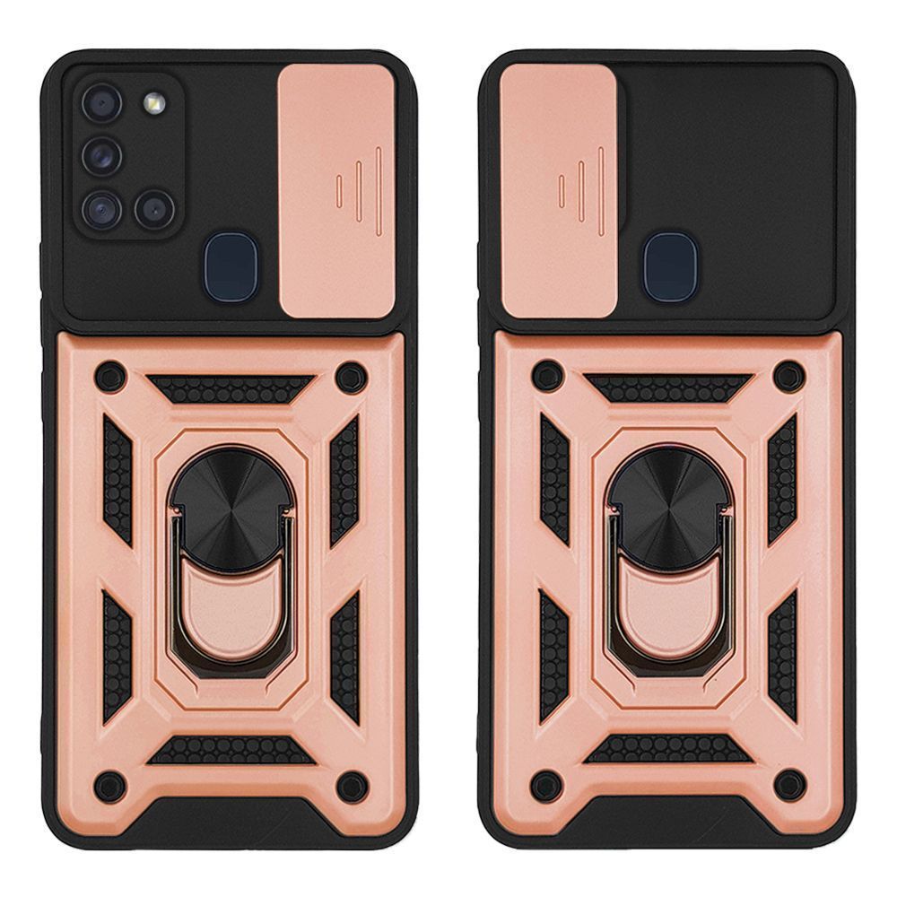 Θήκη Ring Armor CamPro Sonique για Samsung Galaxy A21s Ροζ Χρυσό