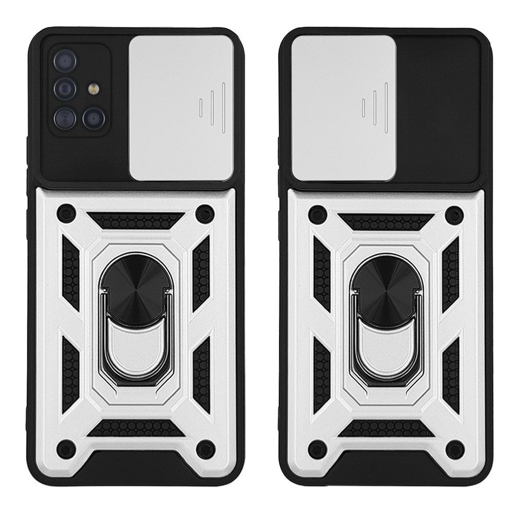 Θήκη Ring Armor CamPro Sonique για Samsung Galaxy A51 Ασημί