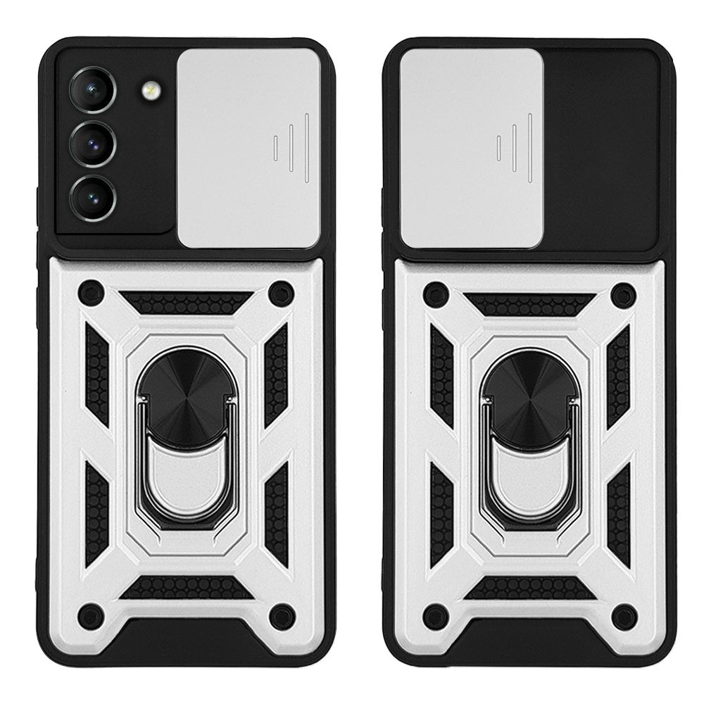Θήκη Ring Armor CamPro Sonique για Samsung Galaxy S21 Ασημί