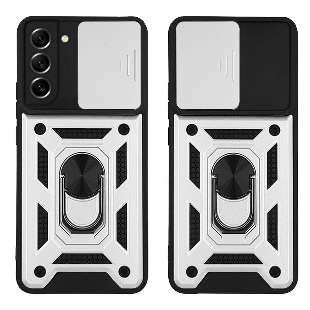 Θήκη Ring Armor CamPro Sonique για Samsung Galaxy S21 FE Ασημί