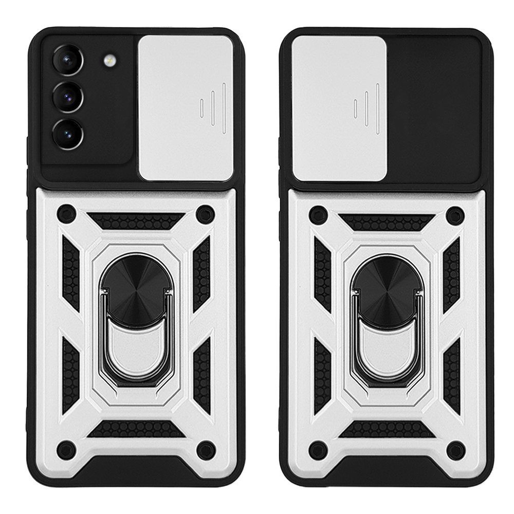 Θήκη Ring Armor CamPro Sonique για Samsung Galaxy S21 Plus Ασημί