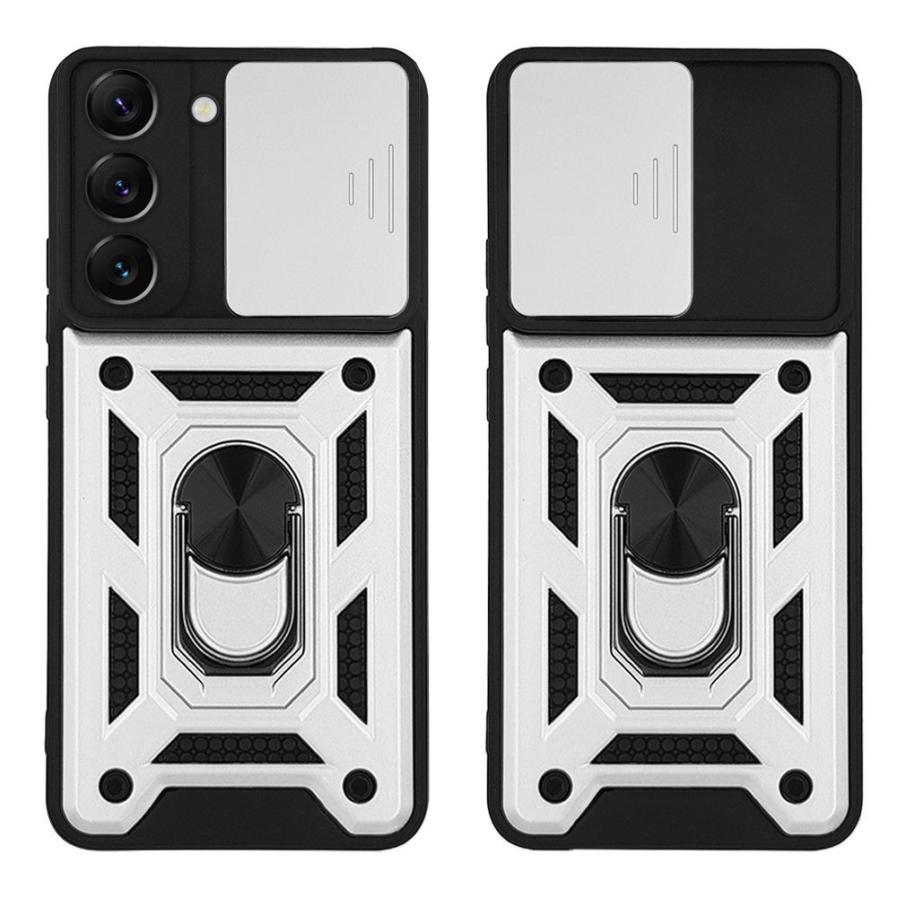 Θήκη Ring Armor CamPro Sonique για Samsung Galaxy S22 Ασημί
