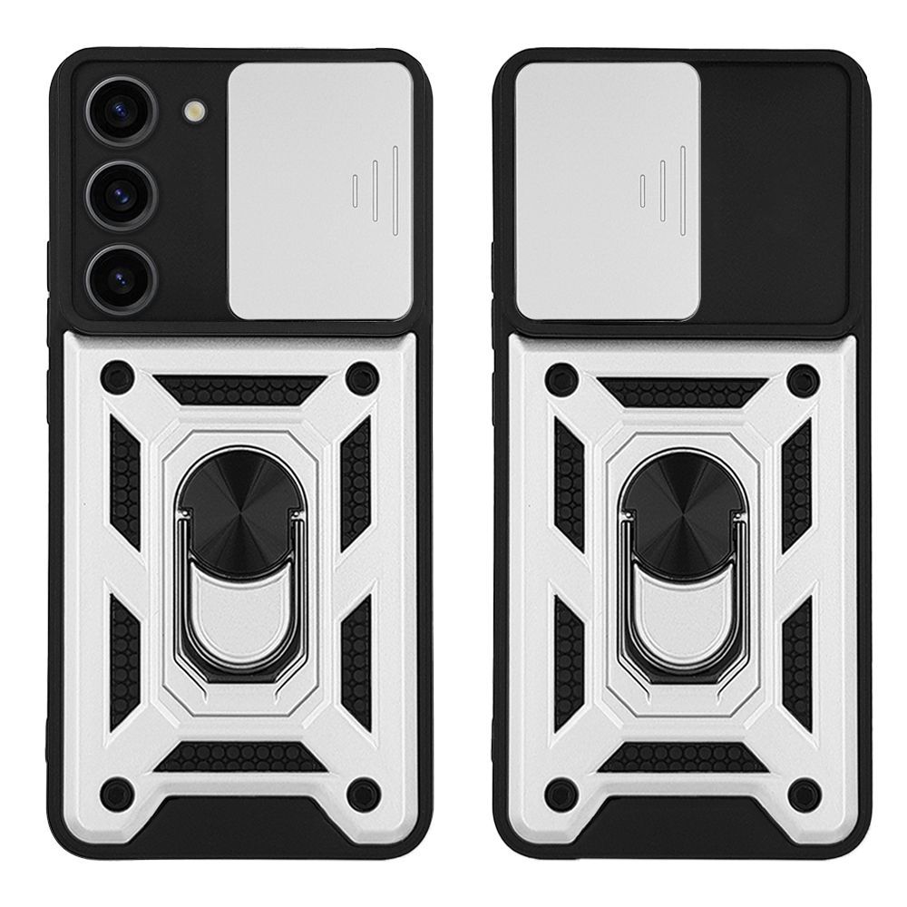 Θήκη Ring Armor CamPro Sonique για Samsung Galaxy S23 Ασημί