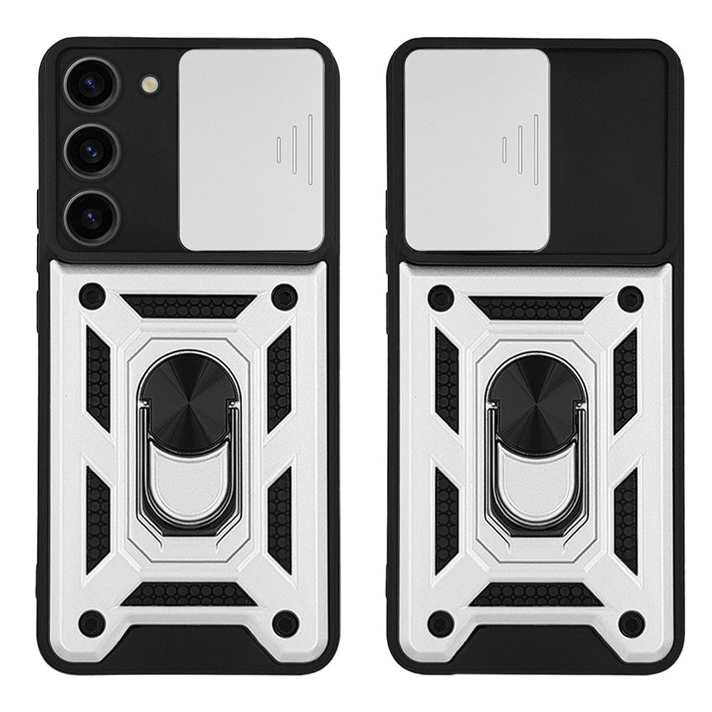 Θήκη Ring Armor CamPro Sonique για Samsung Galaxy S23 Plus Ασημί