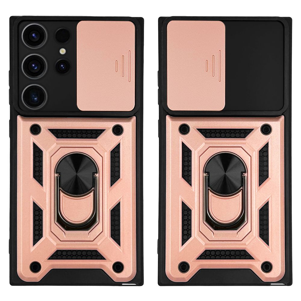 Θήκη Ring Armor CamPro Sonique για Samsung Galaxy S23 Ultra Ροζ Χρυσό
