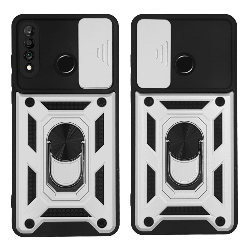 Θήκη Ring Armor CamPro Sonique για Huawei P30 Lite Ασημί