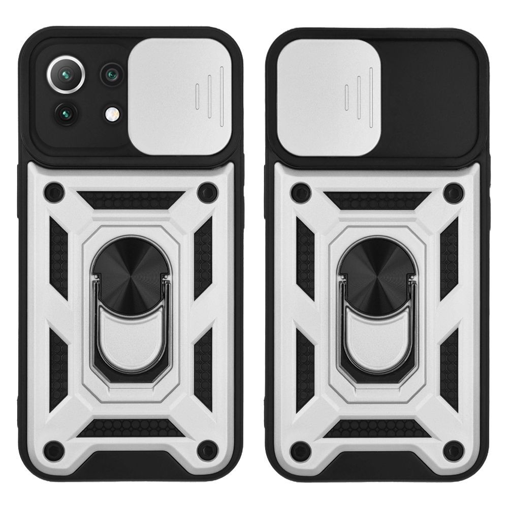 Θήκη Ring Armor CamPro Sonique για Xiaomi Mi 11 Lite 4G / Mi 11 Lite 5G Ασημί