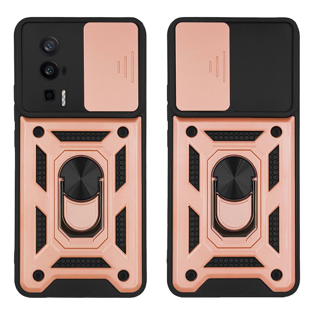 Θήκη Ring Armor CamPro Sonique για Xiaomi Poco F5 Pro 5G Ροζ Χρυσό