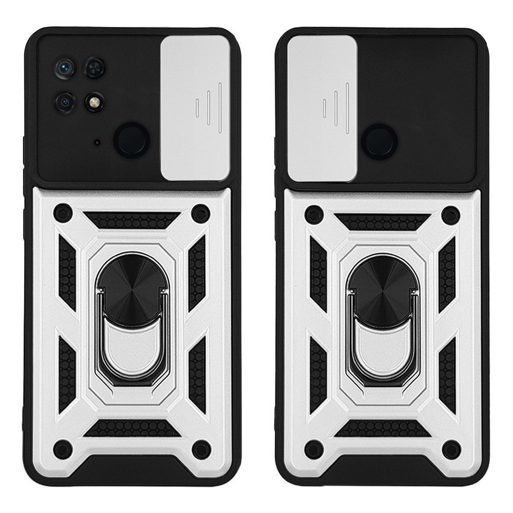 Θήκη Ring Armor CamPro Sonique για Xiaomi Redmi 10C Ασημί