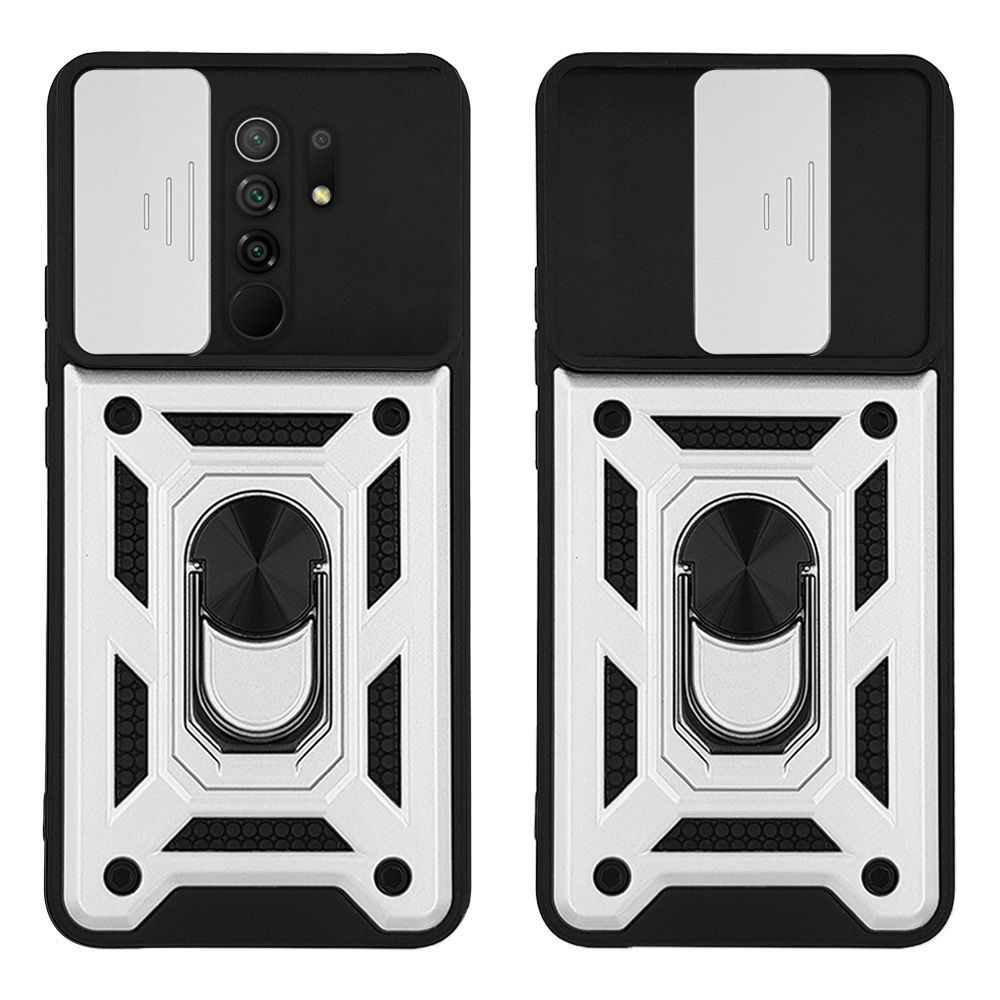 Θήκη Ring Armor CamPro Sonique για Xiaomi Redmi 9 Ασημί