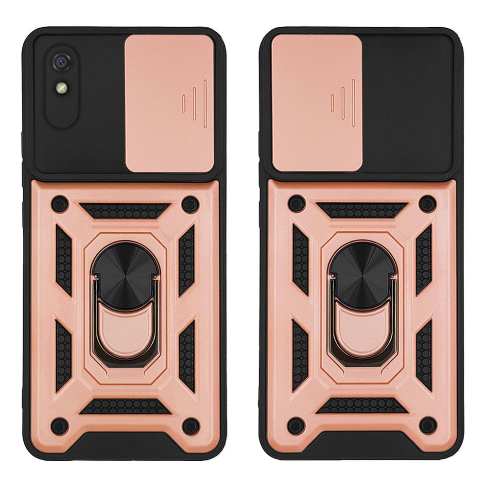 Θήκη Ring Armor CamPro Sonique για Xiaomi Redmi 9A / Redmi 9AT Ροζ Χρυσό