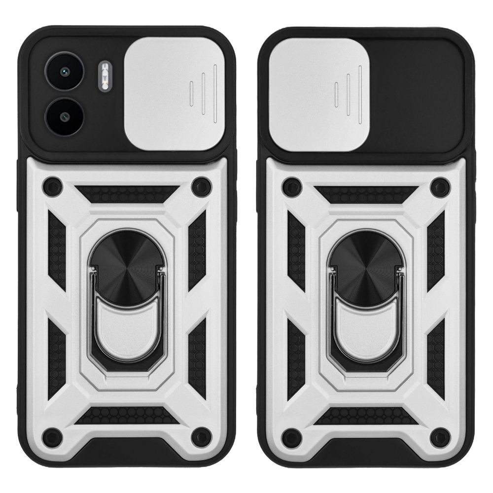 Θήκη Ring Armor CamPro Sonique για Xiaomi Redmi A1 / Redmi A2 Ασημί
