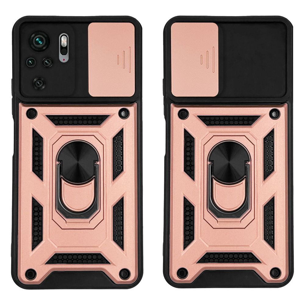 Θήκη Ring Armor CamPro Sonique για Xiaomi Redmi Note 10 / Redmi Note 10s / Poco M5s Ροζ Χρυσό