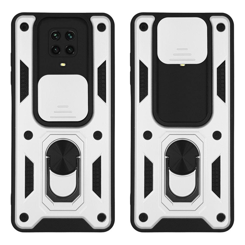 Θήκη Ring Armor CamPro Sonique για Xiaomi Redmi Note 9S/9 Pro Ασημί