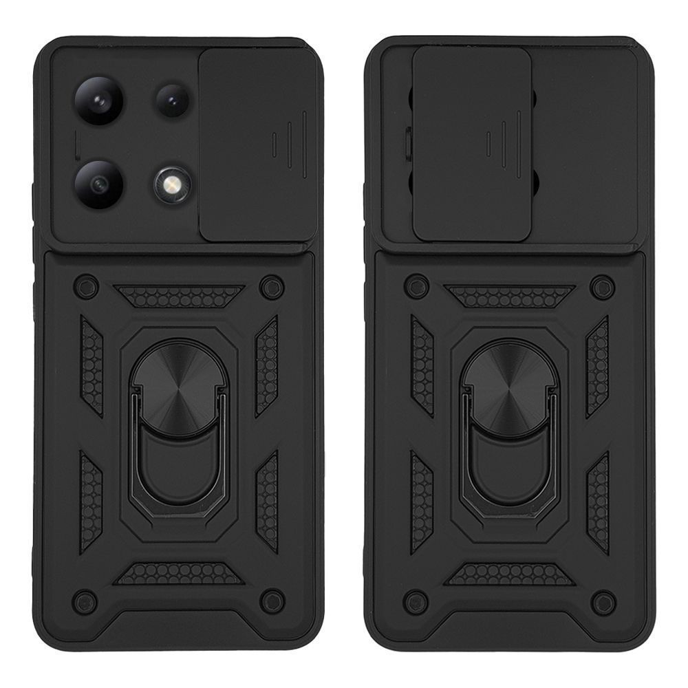 Θήκη Ring Armor CamPro Sonique για Xiaomi Redmi Note 13 Pro 4G / Poco M6 Pro 4G / Redmi Note 14S Μαύρο