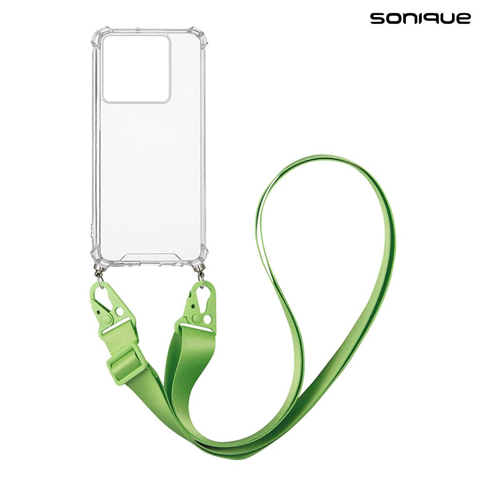 Θήκη Σιλικόνης με Strap Sonique Armor Clear Xiaomi Redmi Note 13 Pro 5G / Poco X6 5G Πράσινο Ανοιχτό