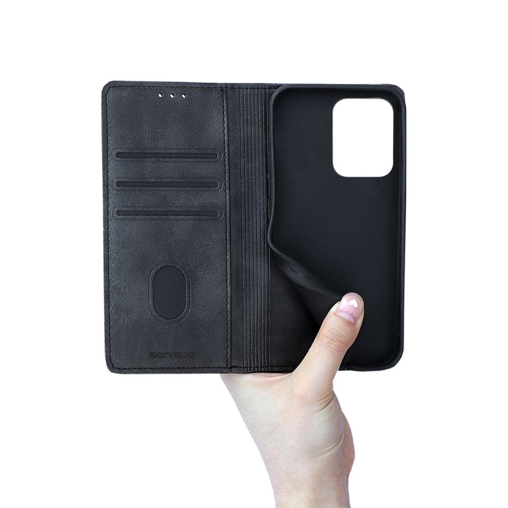 Θήκη Πορτοφόλι Vintage Magnet Wallet Sonique Xiaomi Redmi Note 13 Pro 4G / Poco M6 Pro 4G / Redmi Note 14S Μαύρο