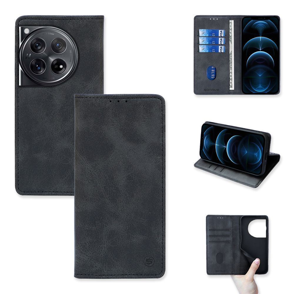 Θήκη Πορτοφόλι Vintage Magnet Wallet Sonique OnePlus 12 5G Μαύρο